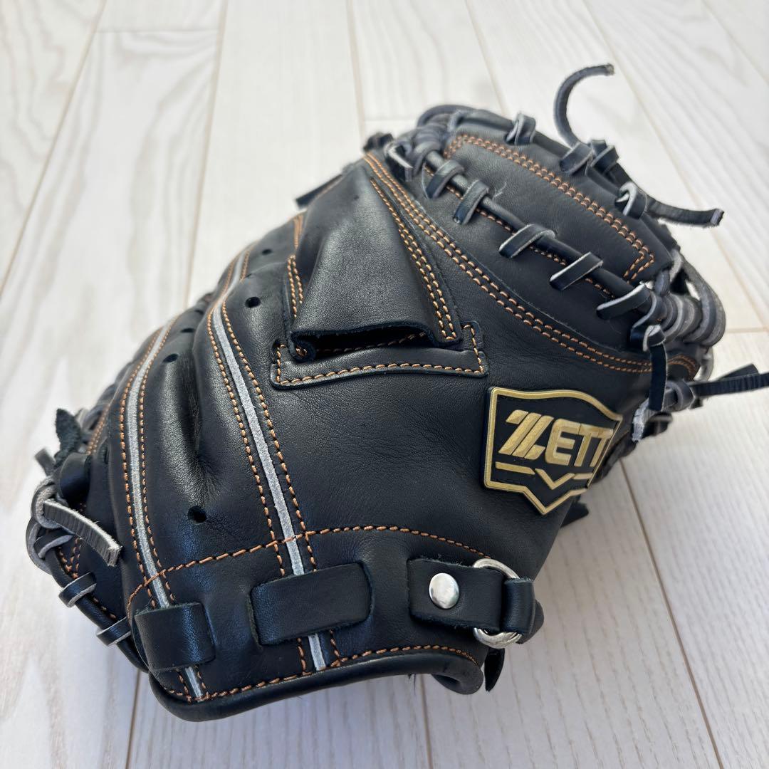 ZETT 軟式グローブ 黒 レザー キャッチャーミット グローブ　ゼット