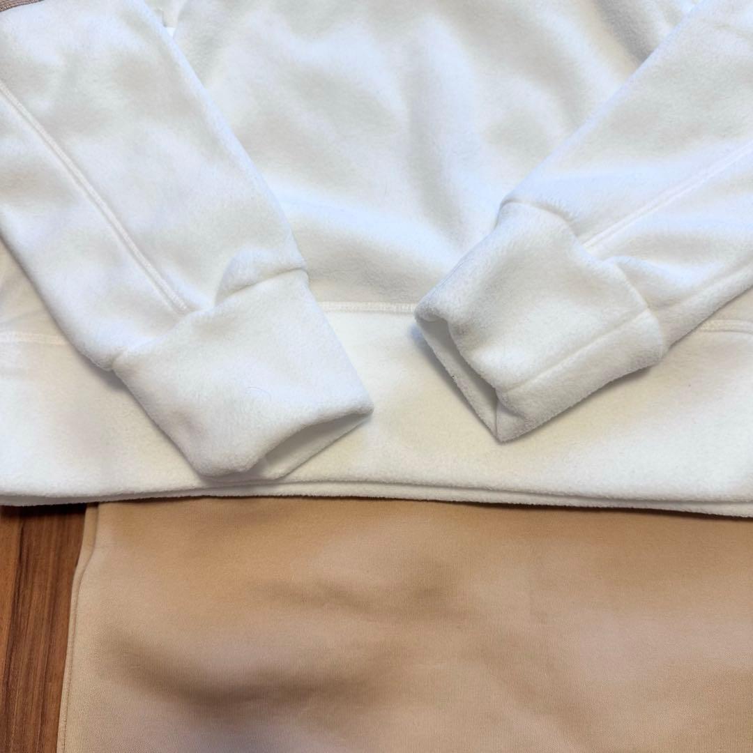 クロップド丈　フリース　ダンボールニット　スカート　セットアップ　ベージュ　春秋