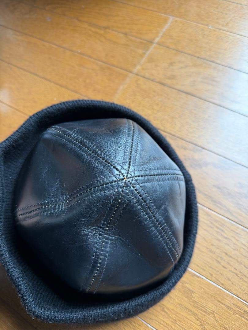 ミスターファットマン レザー フィッシャーマンキャップ ブラック