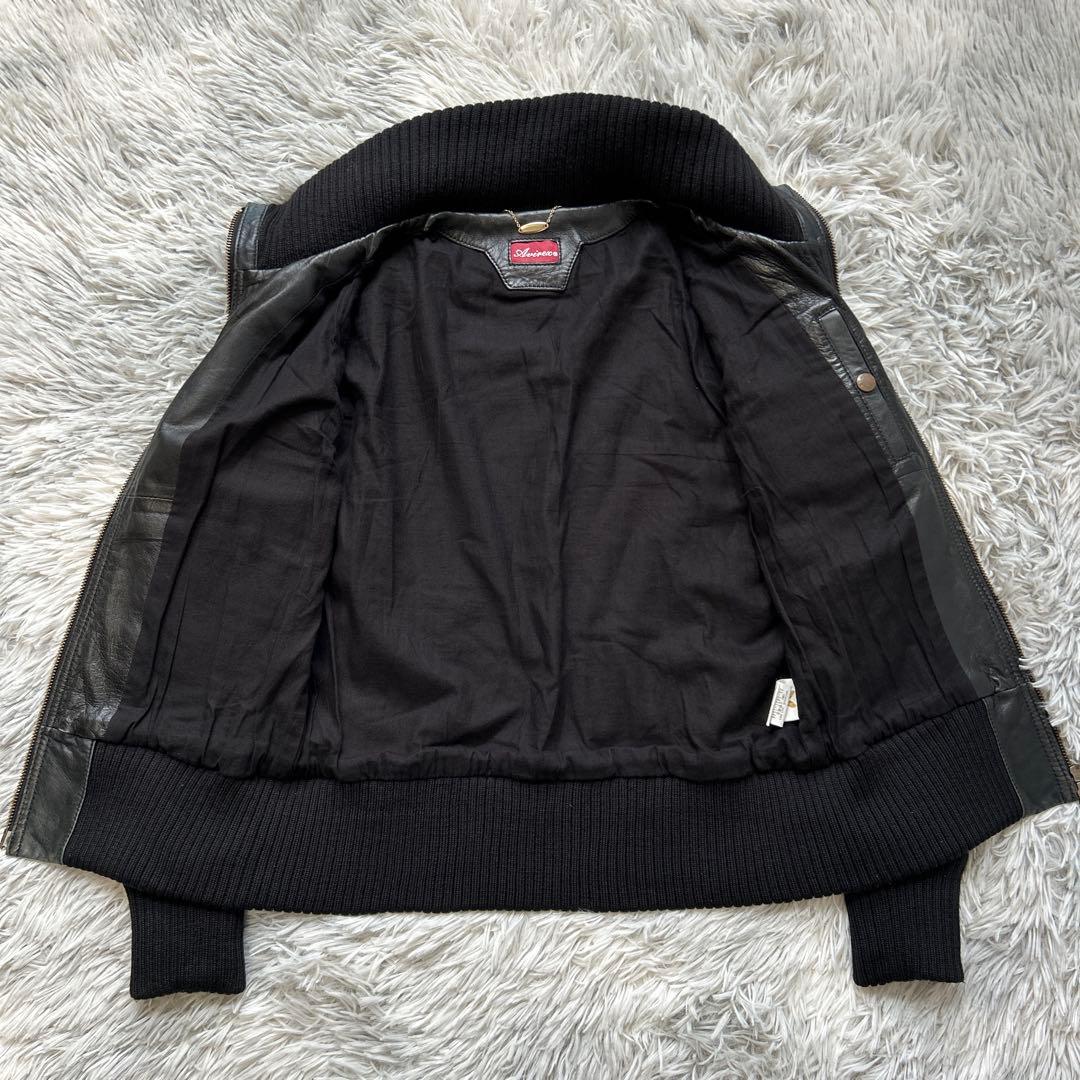 AVIREX ラムレザージャケット ライダース ブラック Sサイズ