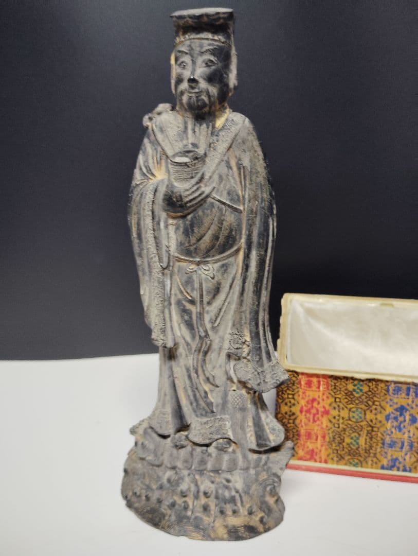 中国美術　菩薩墨　書道　骨董品　彫刻　オブジェ　仏像　中国墨