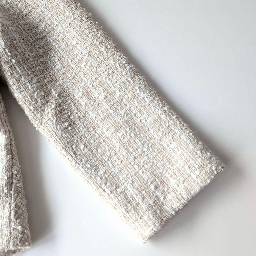 美品デミルクスビームス　バックフレア ツイードプルオーバー 40