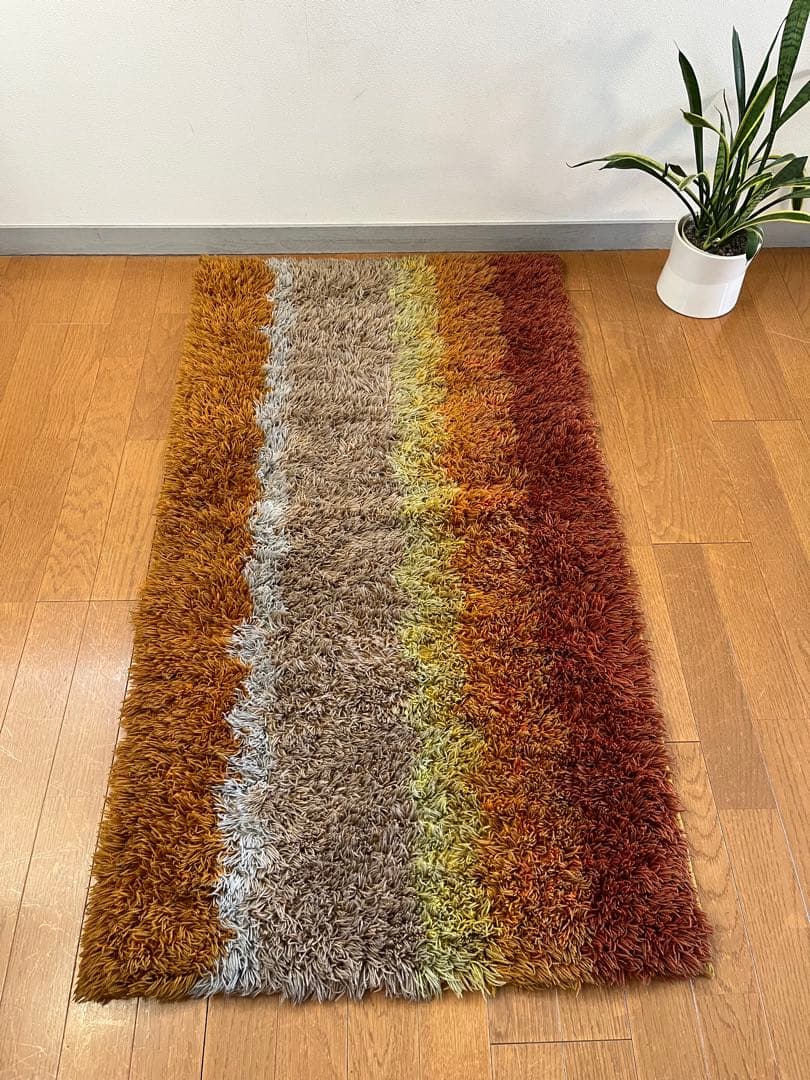 ヴィンテージ　ラグマット　シャギー　ミッドセンチュリー　北欧スタイル　モダン