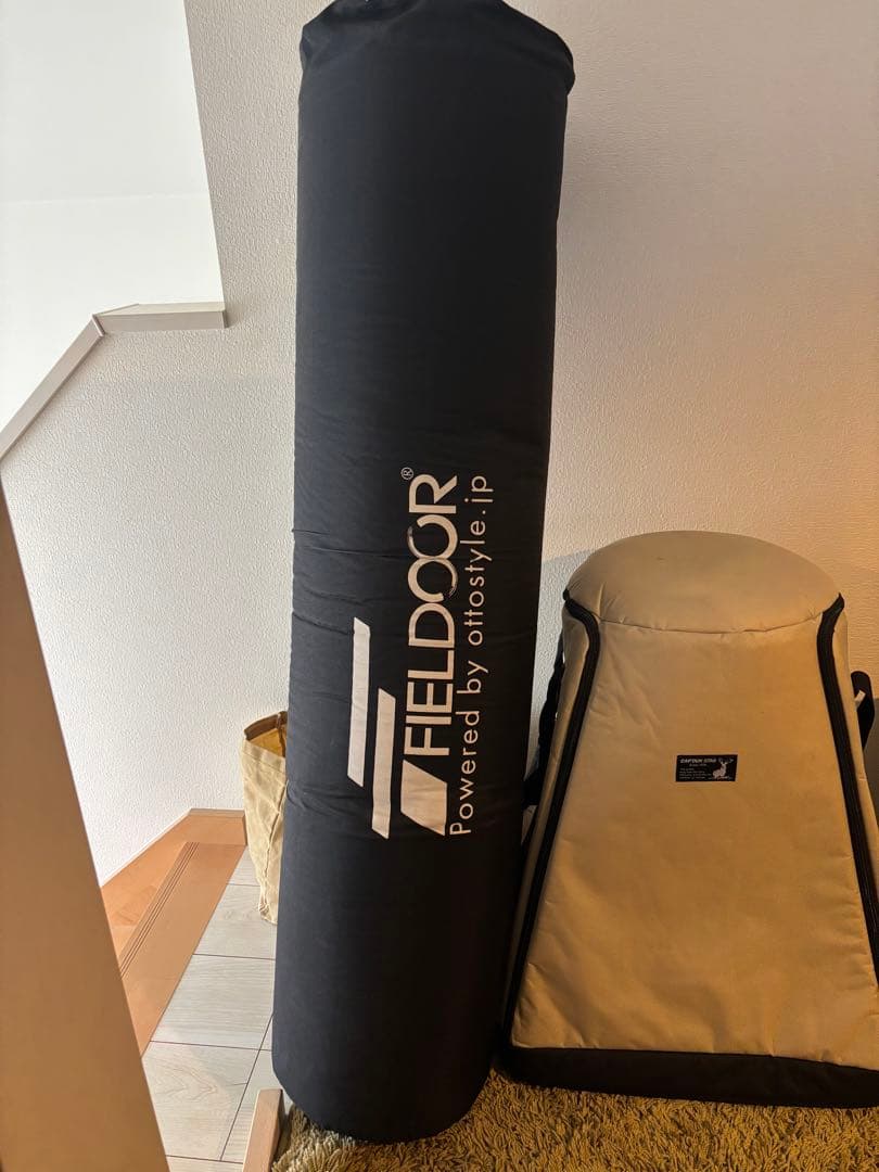 FIELDOOR インフレーターマット10cm Lサイズブラウン 車中泊