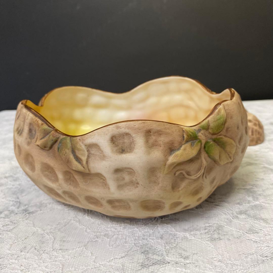 オールドノリタケ　ハンドペイント　ナッツディッシュ　ピーナッツ　フィギュリン