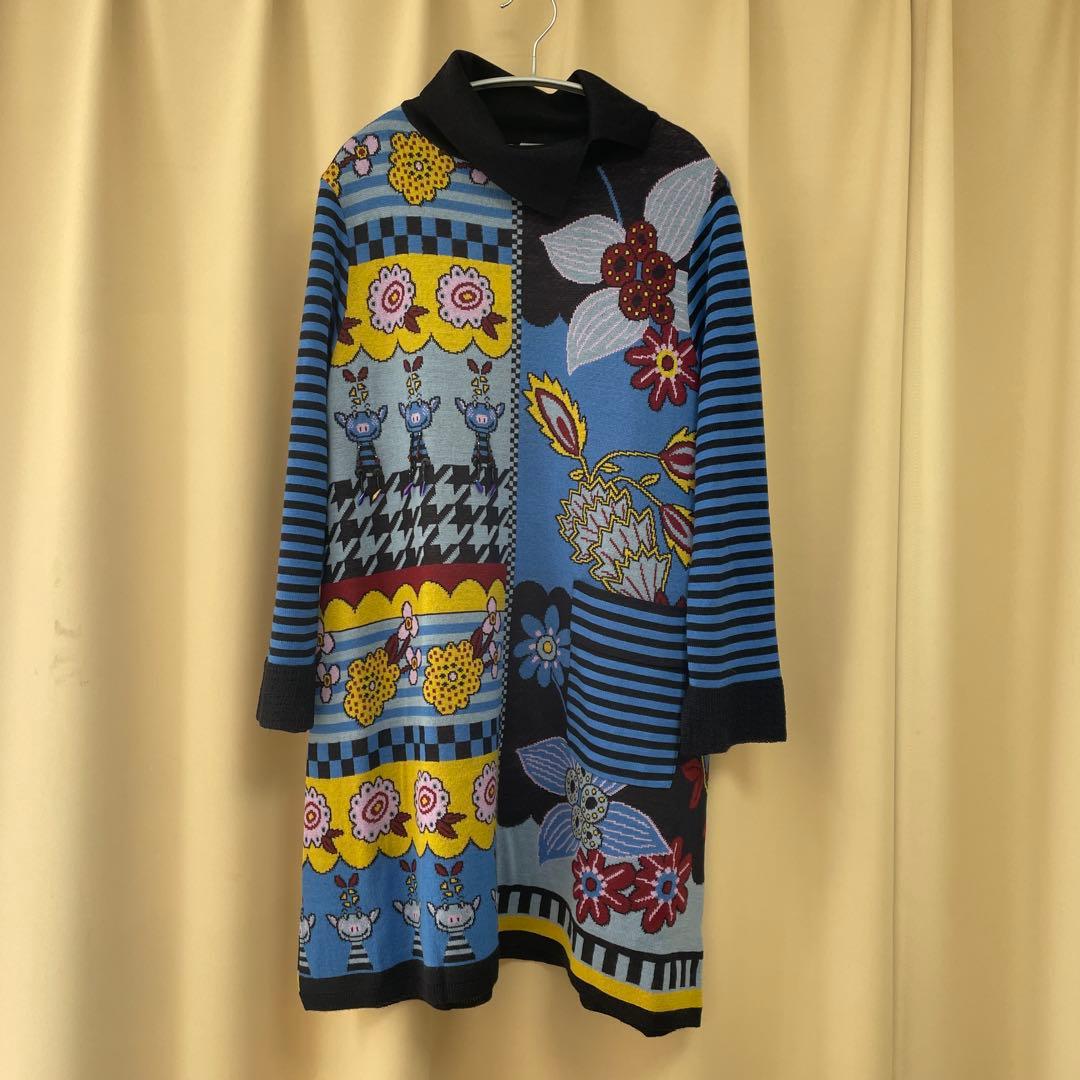 アルベロベロ　カラフルなニットワンピース　長袖