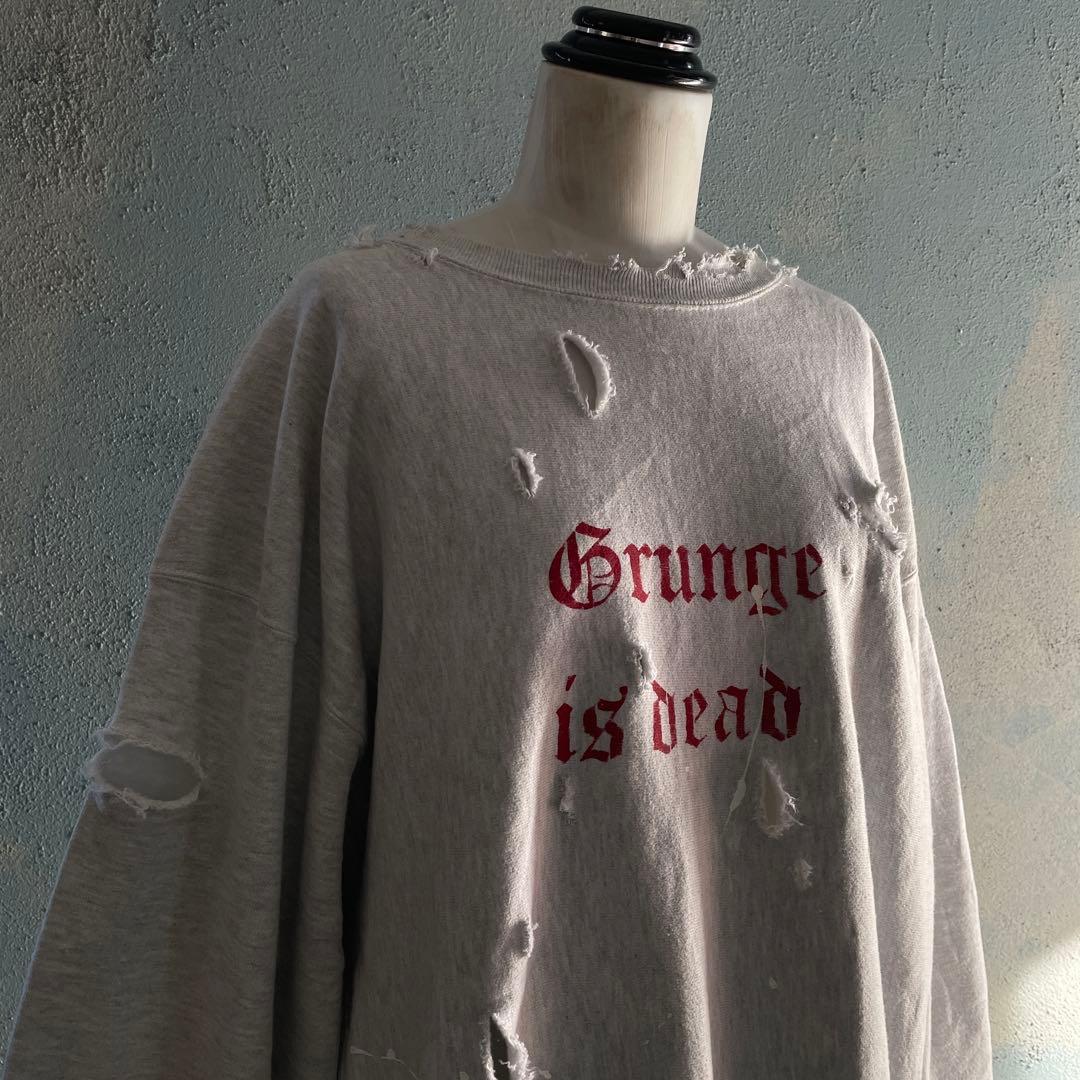 90's grunge is dead“ペイント“杢”XL“boro sweat