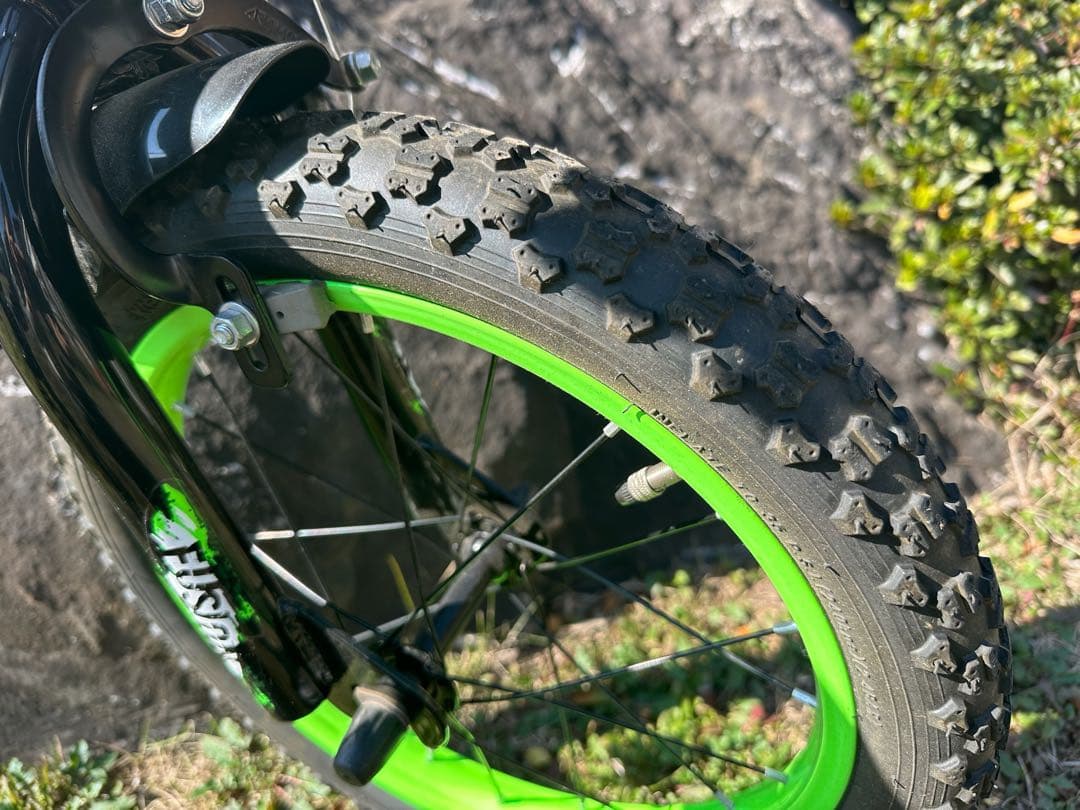 子供用　自転車16インチ　緑　黒　トイザらス