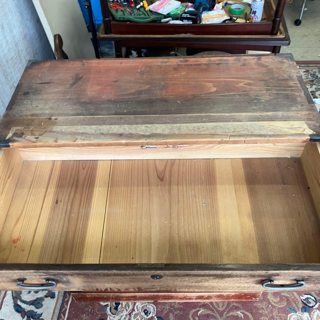 昭和レトロ 古家具 木製箪笥 5段 引き出し箪笥 シャビーな風合い ビンテージ