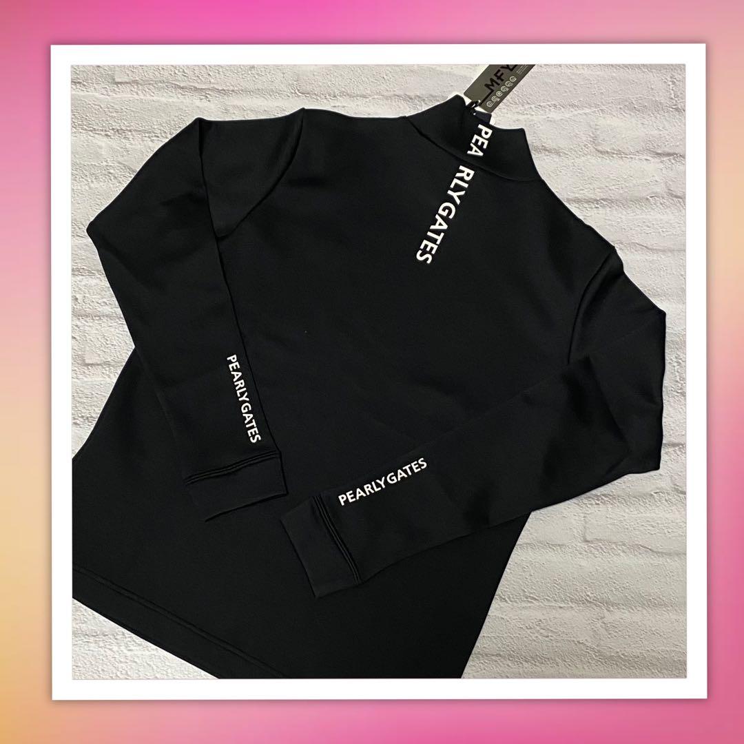 サイズ❷パーリーゲイツ☆鹿の子ダンボール長袖カットソー☆新品☆ブラック