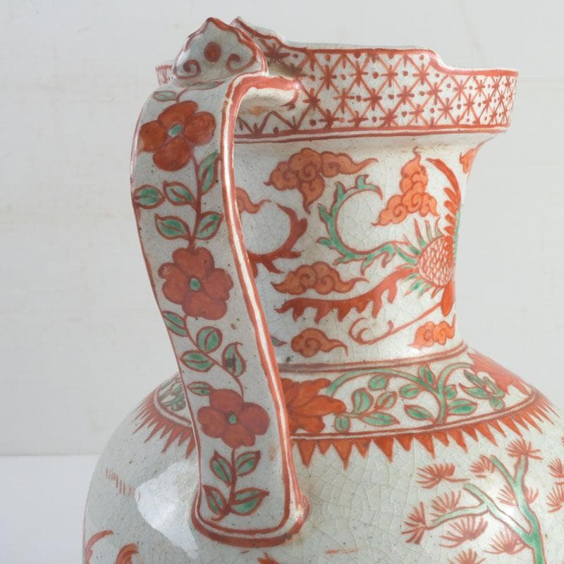 中国　赤絵　神獣花草文　執壷　水注瓶　C　9242A