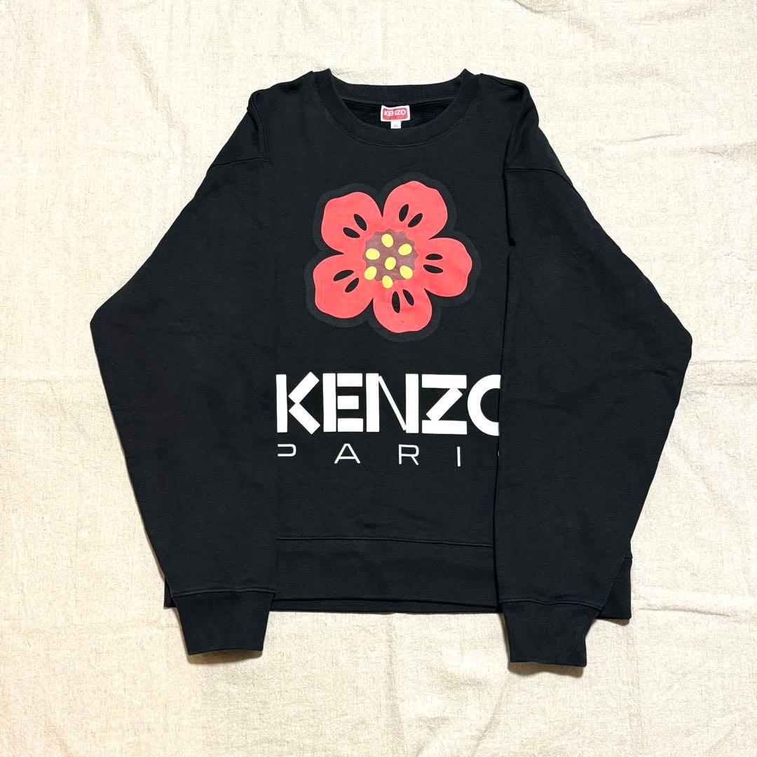 美品 KENZO XL BOKE FLOWER スウェット ブラック プリント