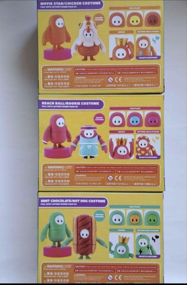 フォールガイズ　アクションフィギュア　パック　3種セット　FALL GUYS