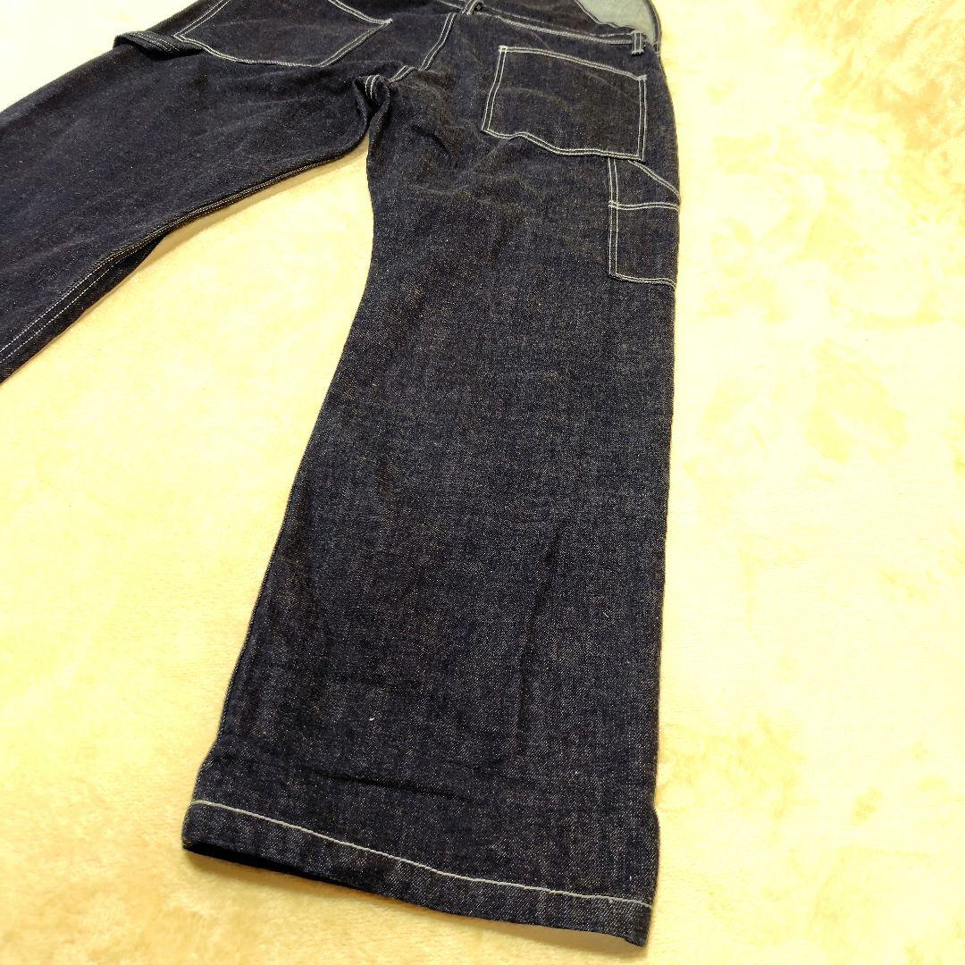 【美品】児島ジーンズ 濃紺 デニム つなぎ オーバーオール XL 日本製