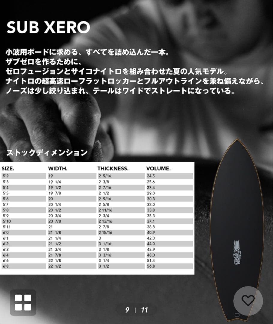 ＪＳサーフボード　SUB XERO CARBOTUNE 5.8