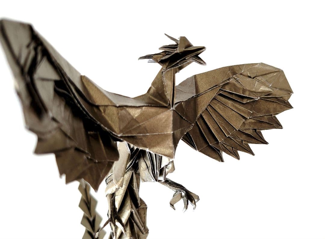 そらたん折り紙作品3点おまとめ( 銀ドラゴン・赤ドラゴン・金フェニックス)