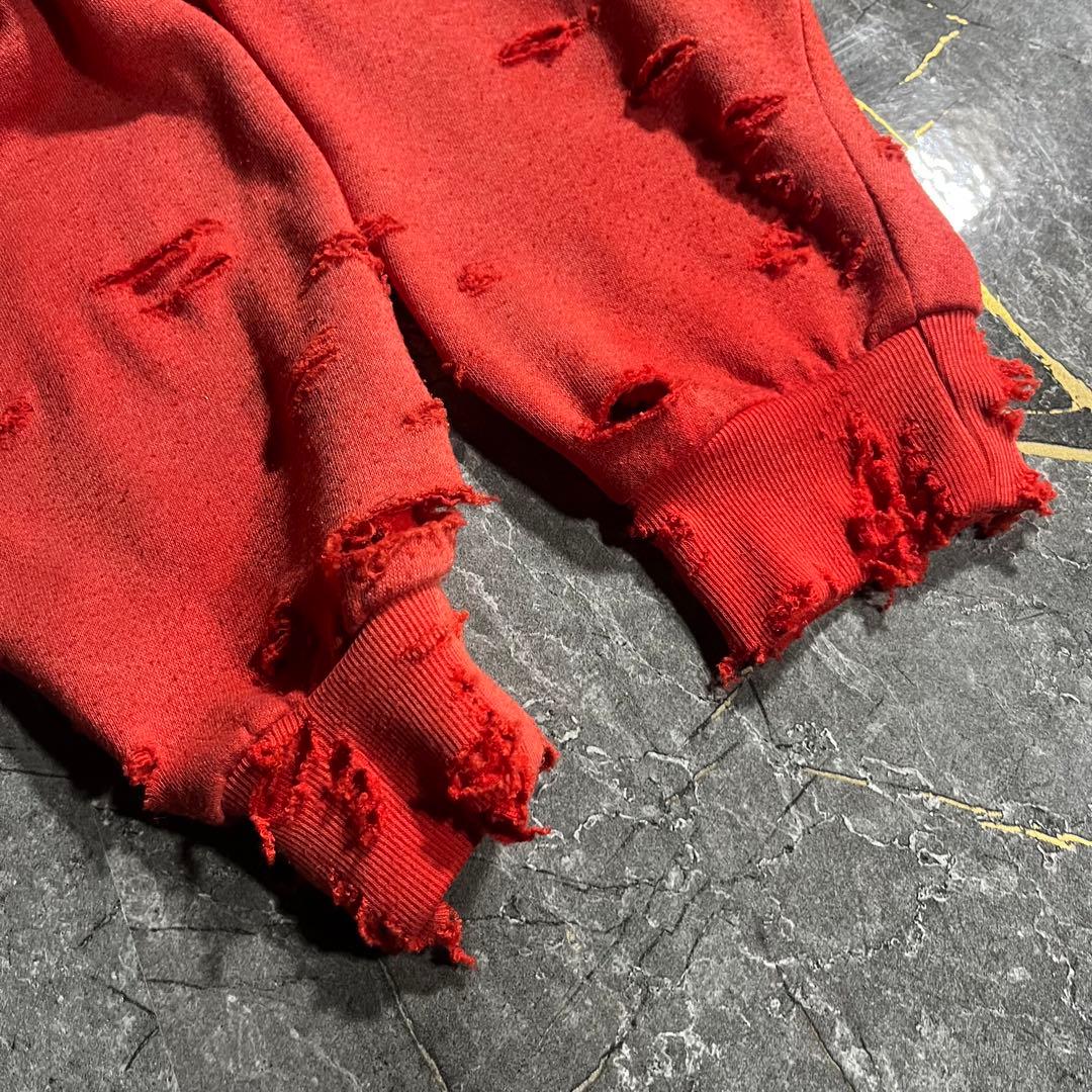 adidas 80s ボロ ジャージ スウェット 鬼フェード 赤 オリジナルス