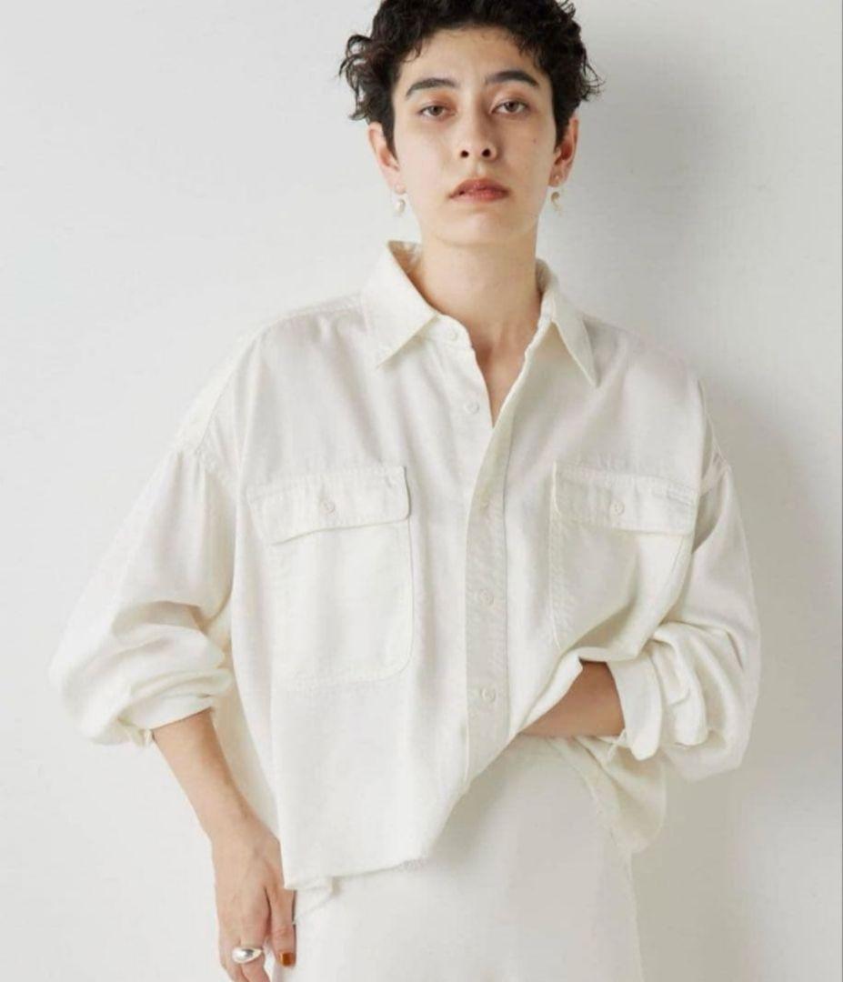 ウィムガゼット テンセル™繊維使用シャツ　白　ホワイト　フリーサイズ