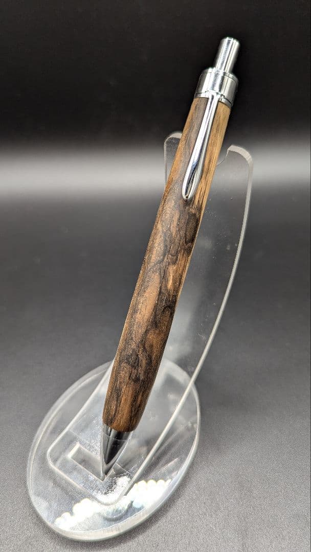 127 ペン工房翌檜　黒柿　孔雀杢　木軸シャーペン　木軸ボールペン