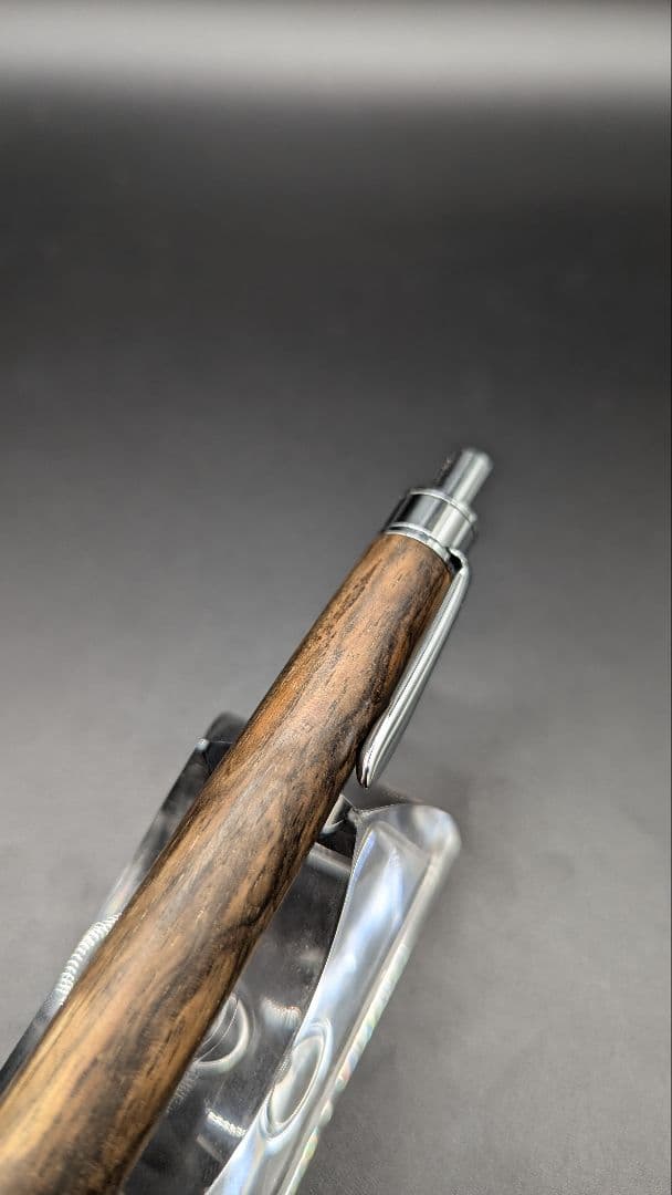 127 ペン工房翌檜　黒柿　孔雀杢　木軸シャーペン　木軸ボールペン