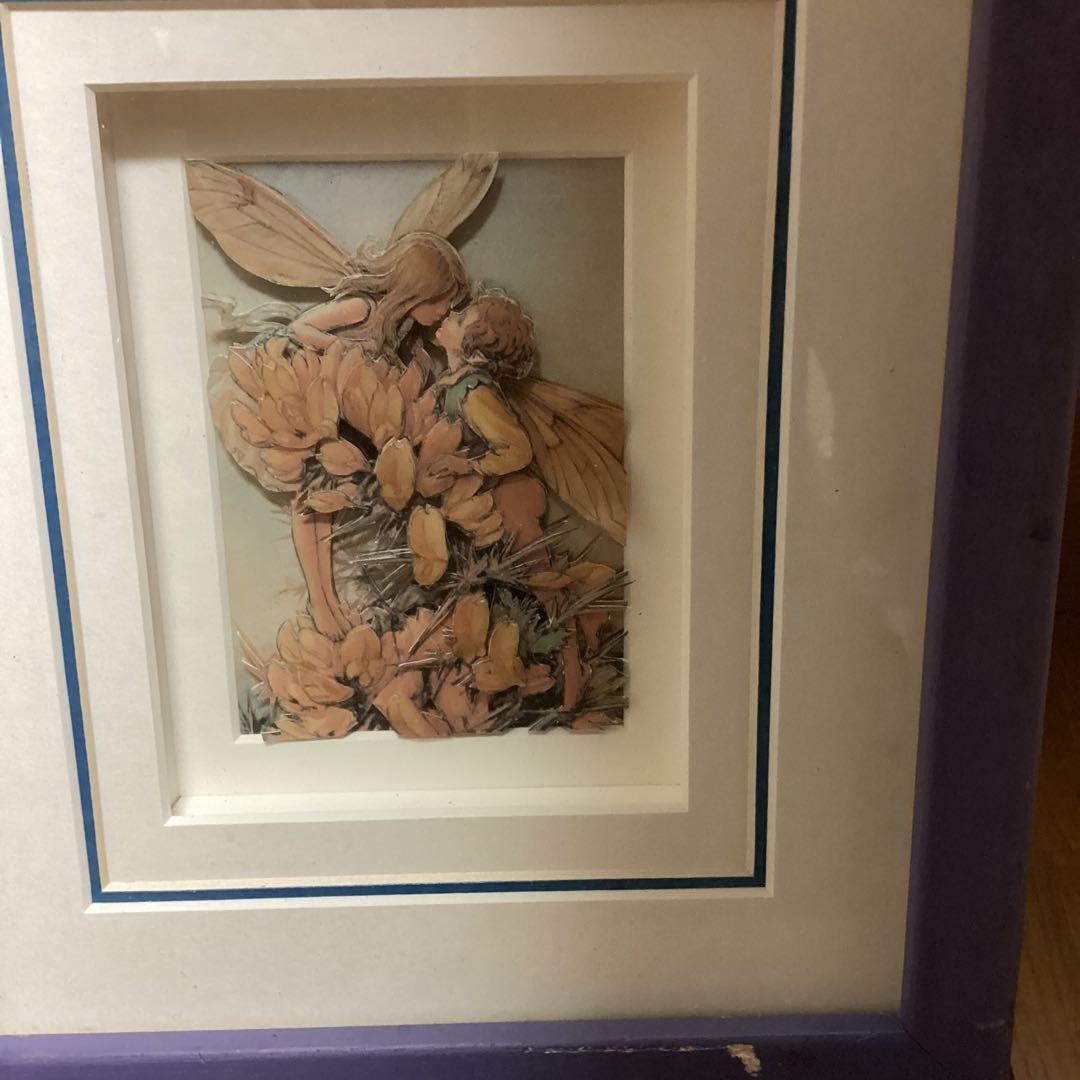 エンゼル　　工藝品　　　素材不詳　　　額装仕立て　　取り外し不可　レア品