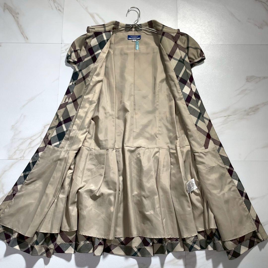 美品✨バーバリーブルーレーベル ノバチェックティアードワンピース ホース ベルト