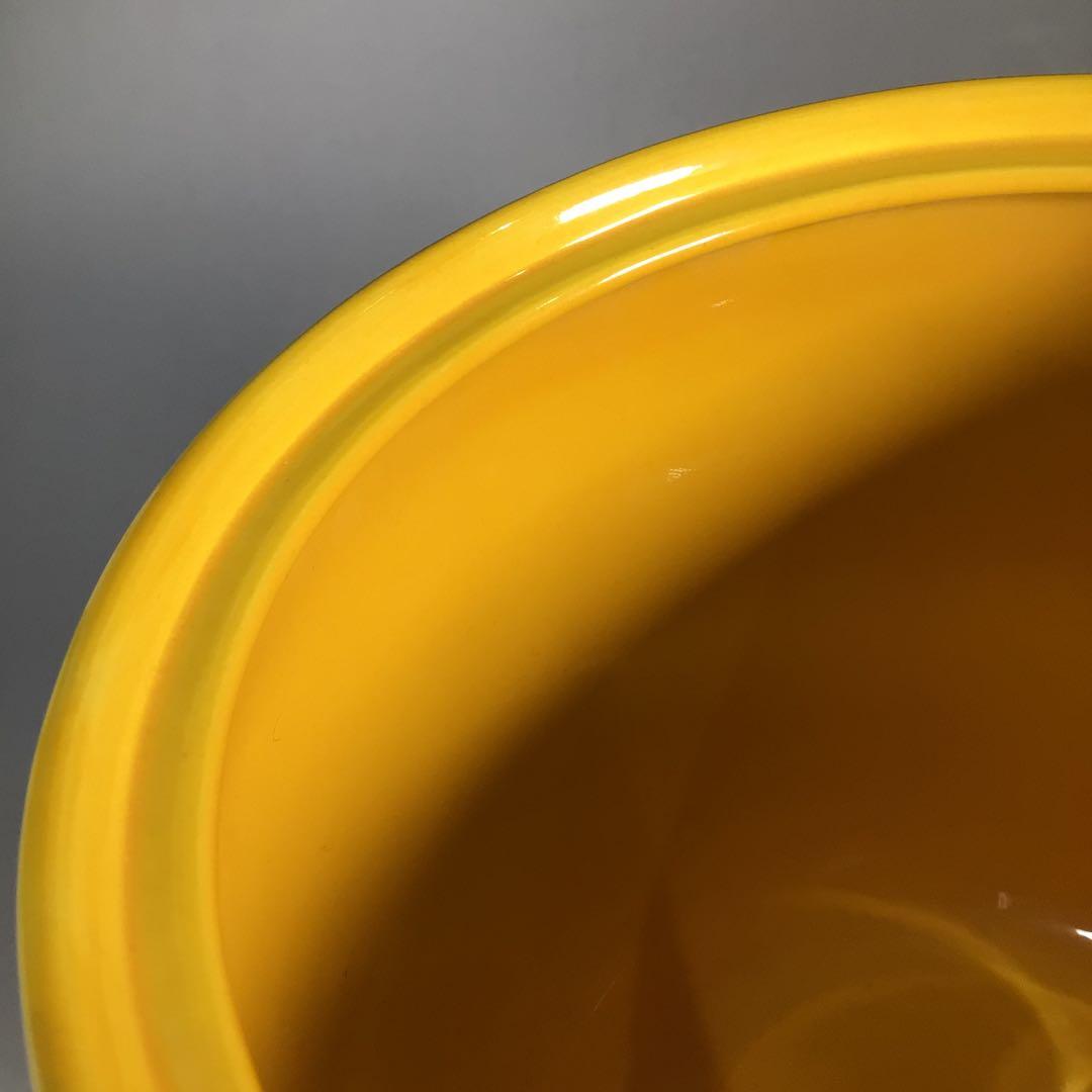 Ｍ４４７　水指　『平安　高野清鳳造』『黄交趾』『亀甲鶴亀文』　共箱　茶道具