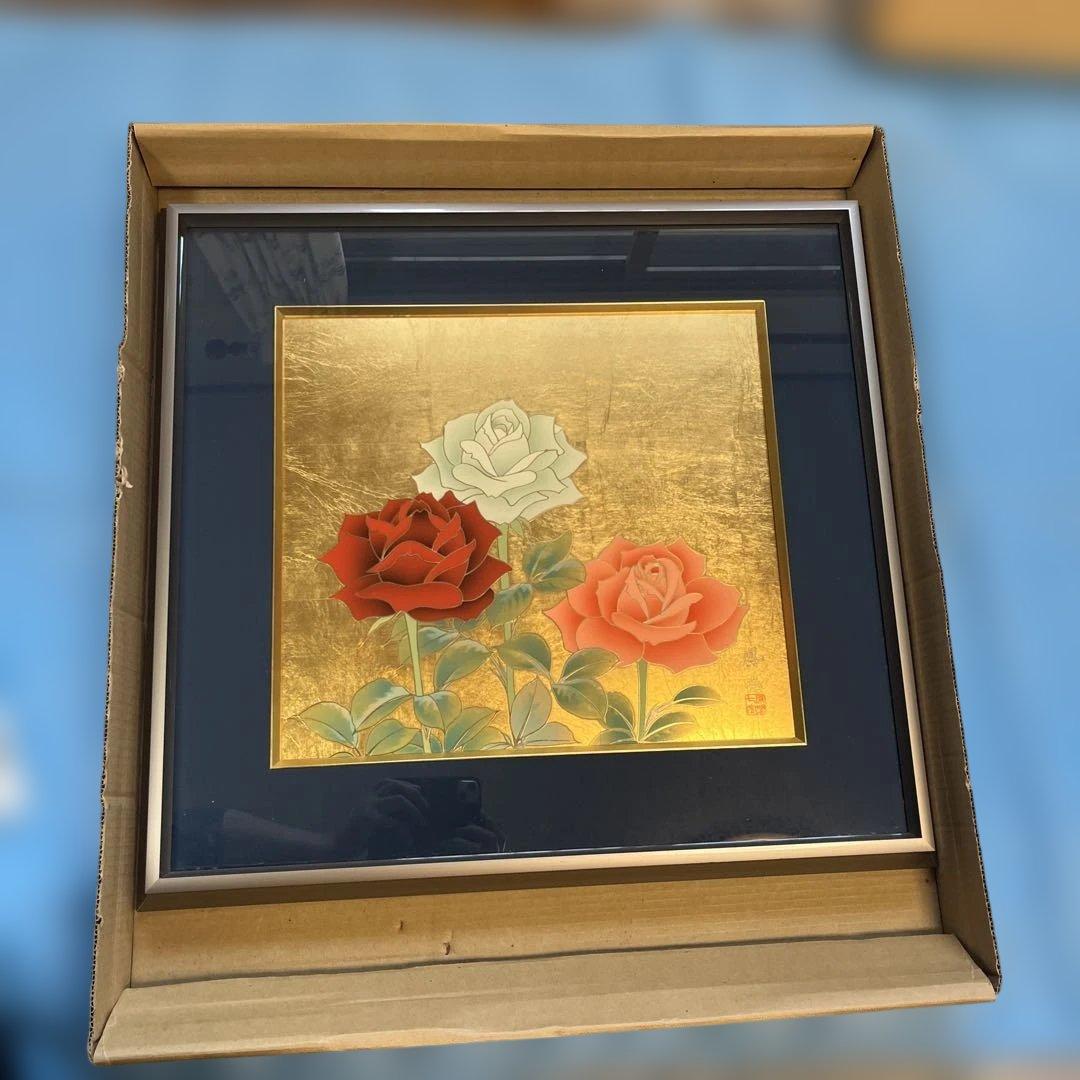 宮越鳳鳴　加賀金箔七宝工芸　薔薇