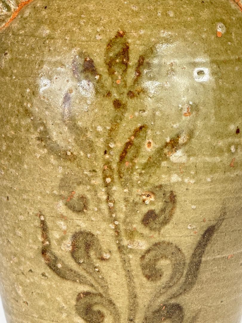 韓国美術　高麗～李朝時代　青磁　鉄絵唐草文　三獣頭壺　花瓶　時代物　古物