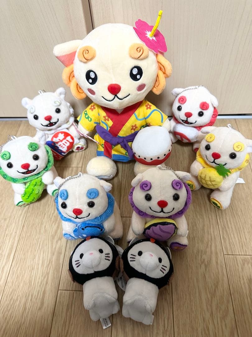 沖縄　シーサーぬいぐるみ9点セット