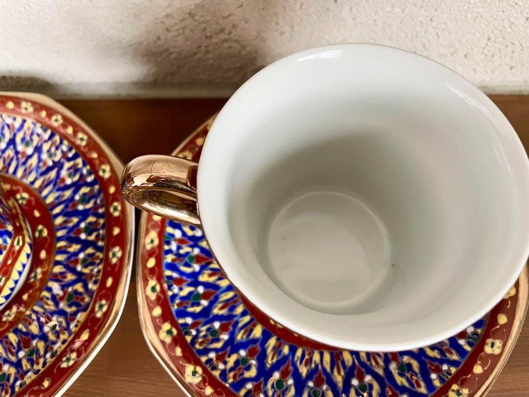 未使用 ベンジャロン焼 茶器 ティーセット カップ 小物入れ ポット タイ 高級