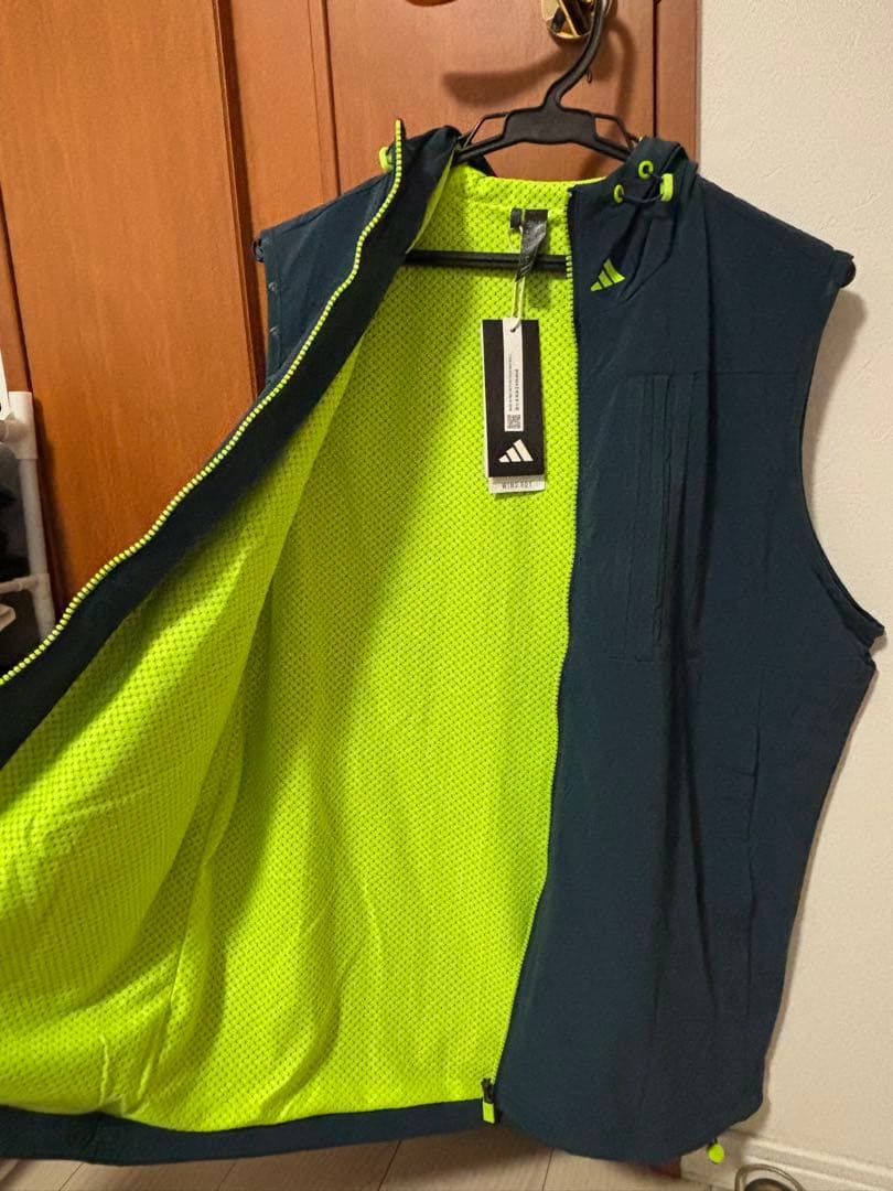adidas フード付きベスト Lサイズ ネイビー