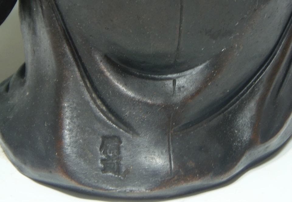 高さ285 古備前 七福神 踊り布袋尊 備前焼 置物 骨董