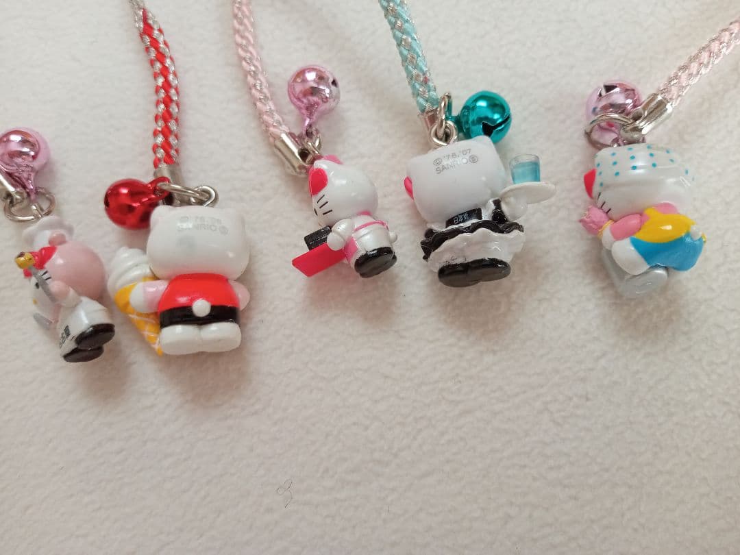 【ゆうパケット】ハローキティ 根付け　飲食店店員さん 5個セット