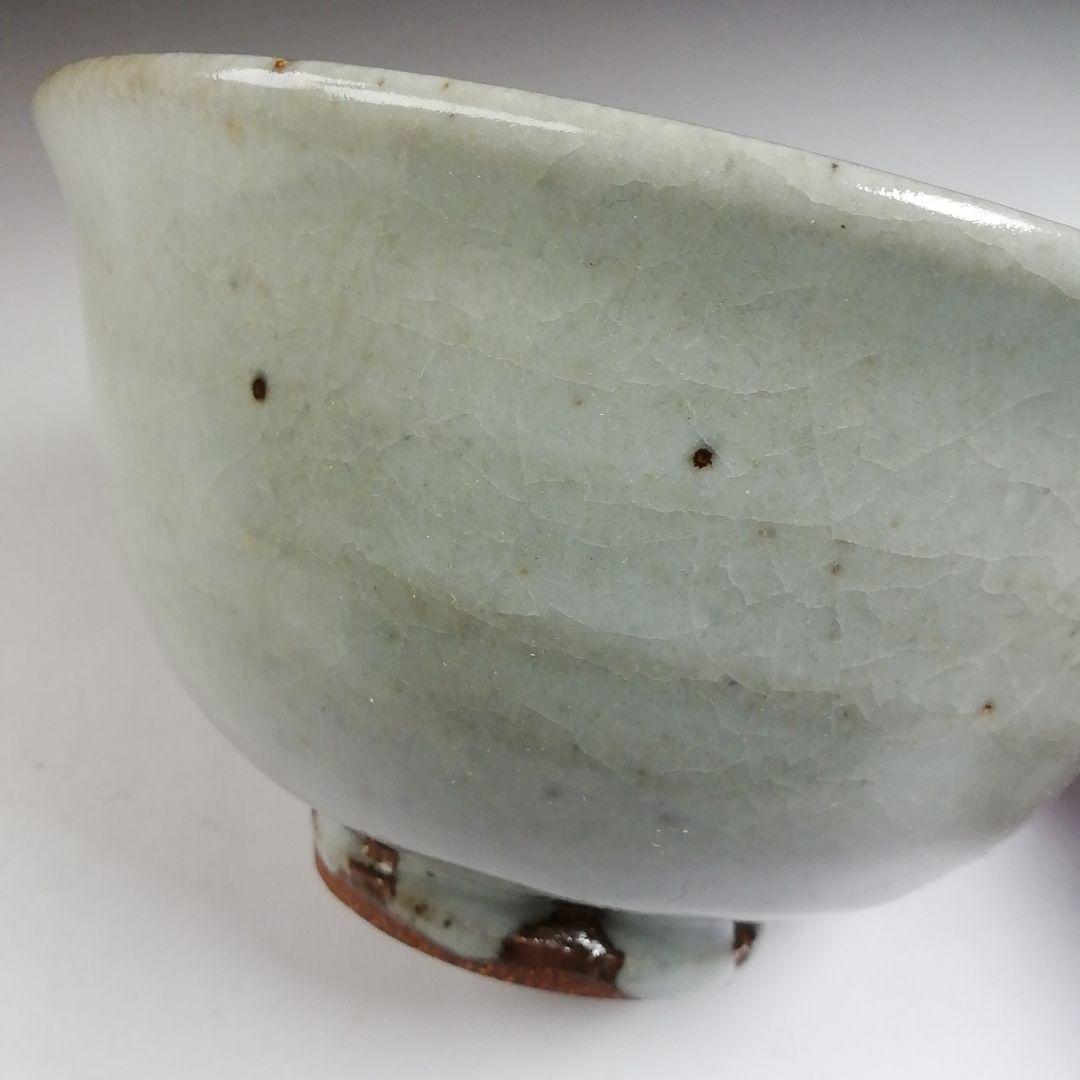 Ｔ８４８　茶碗　『白釉　茶碗』『神楽の窯　奥田康博 作』　共箱　抹茶碗　茶道具