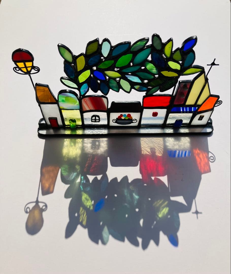 ステンドグラス　小さな街並みと四季の訪れ　計4件