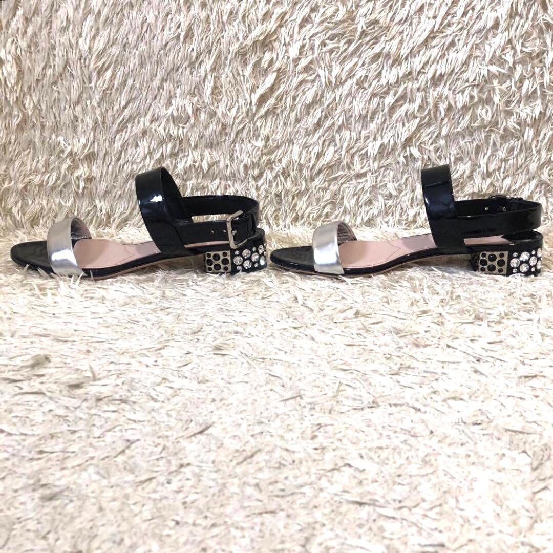 未使用✨ミュウミュウ　サンダル　サイズ37 1/2　23.5cm ブラック