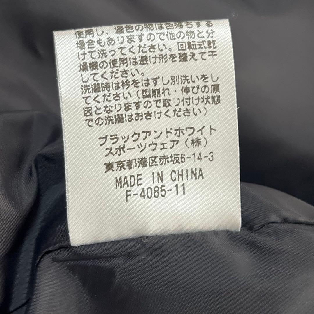 ブラック＆ホワイト ダウンベスト ゴルフウェア フード取外し可 ファー 黒白