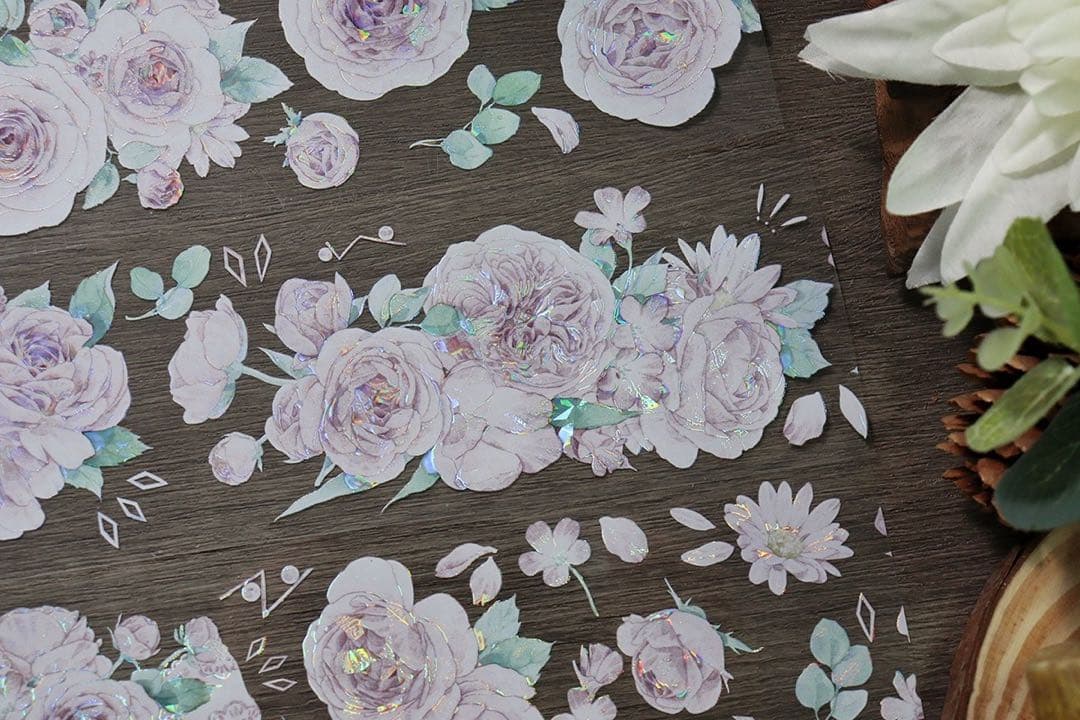 新品　椿山漫粉　PET貝殻光マスキングテープ　マステ