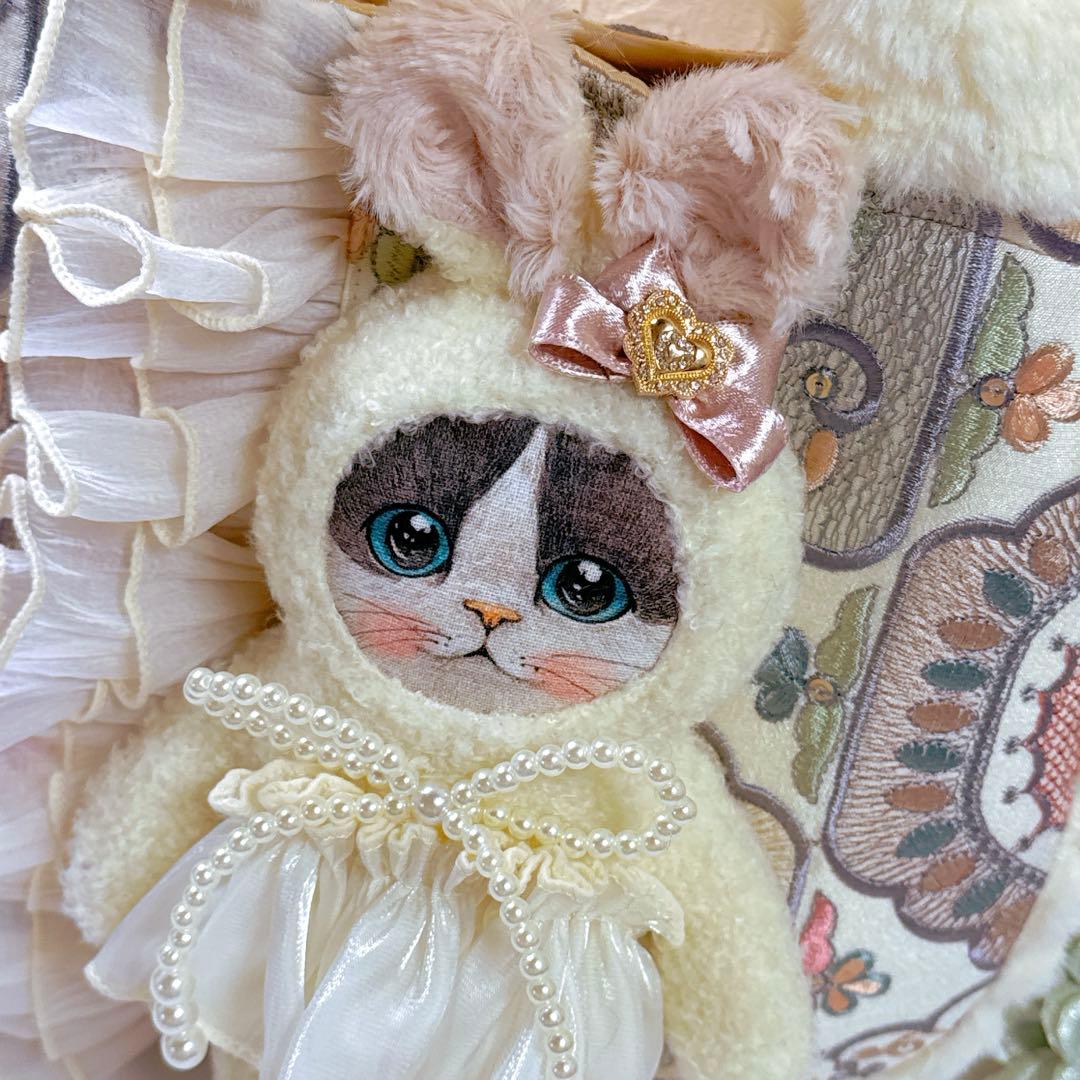 あ*き様 コヤンイサムチョン♡新柄インド刺繍のうさミルクちゃんのラウンドトートバ