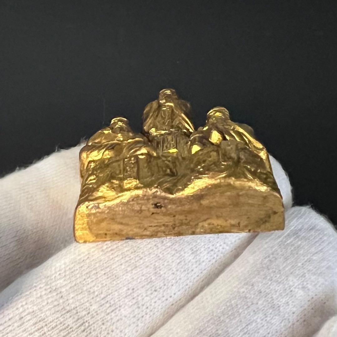 ◎古美術 庵々◎出羽三山 神像◎月山・湯殿山・羽黒山 刻銘◎真鍮鍍金◎山岳信仰