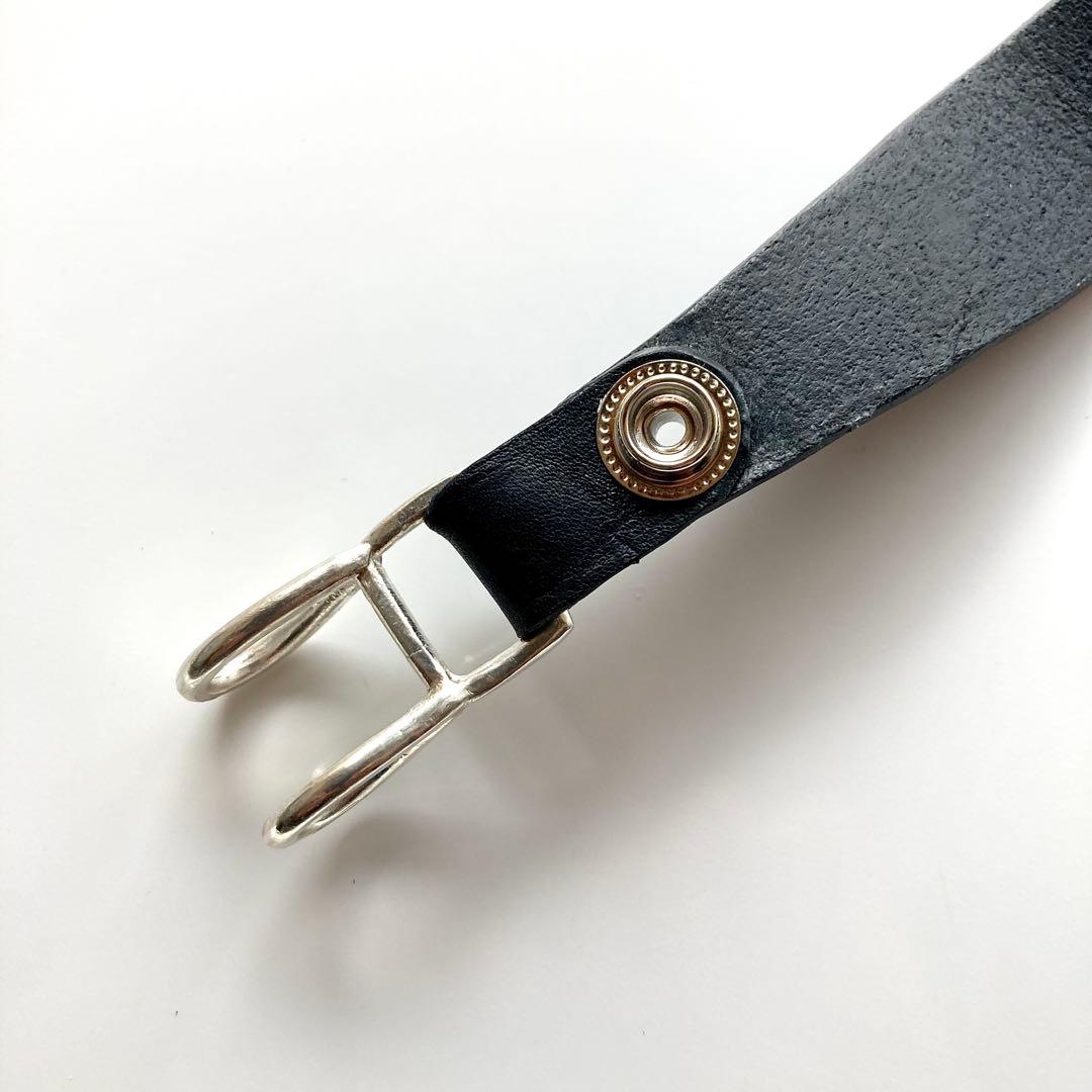 シルバー925 クロスボール　レザーベルト　BWL