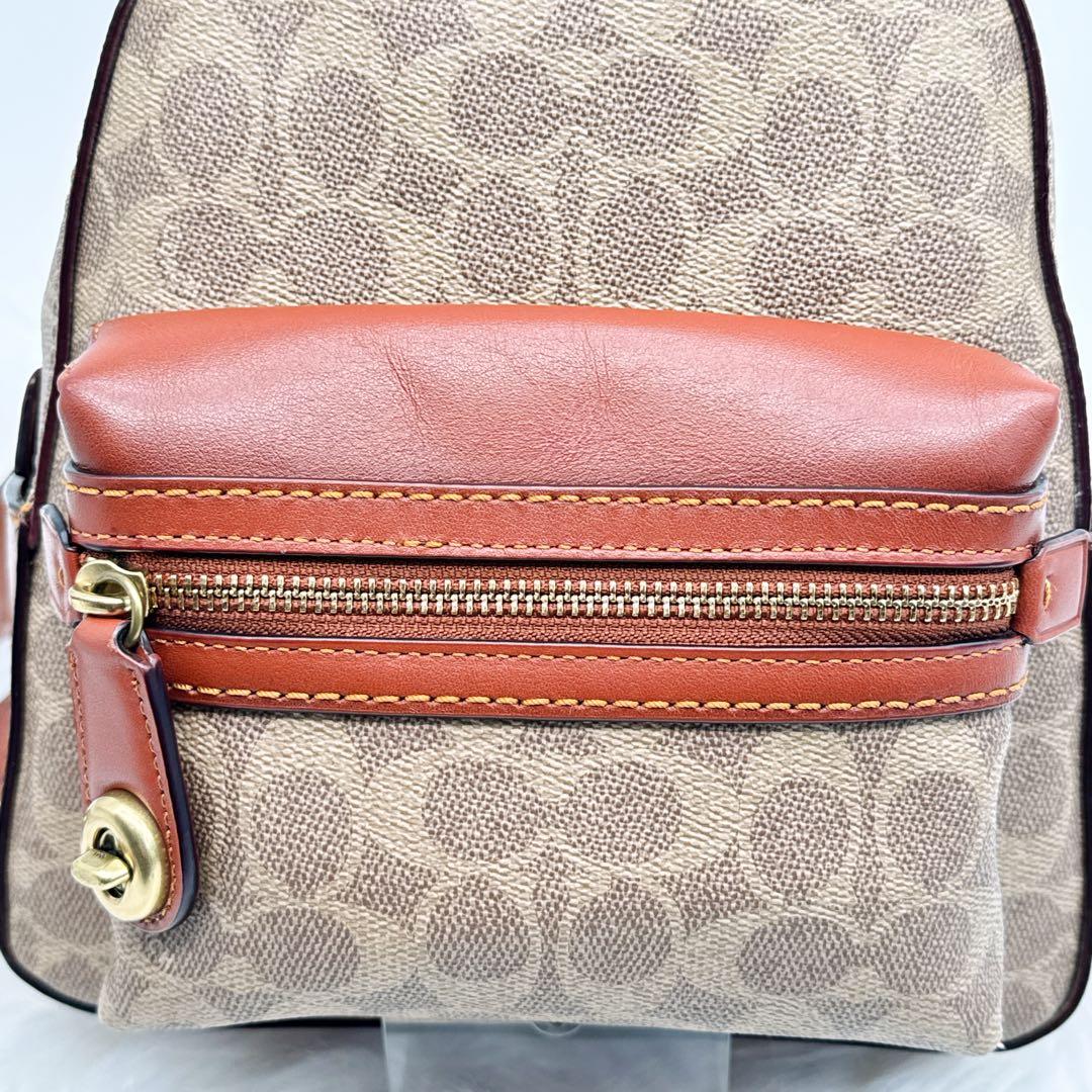 美品✨ COACH PVC レザー ターンロック シグネチャーミニリュック