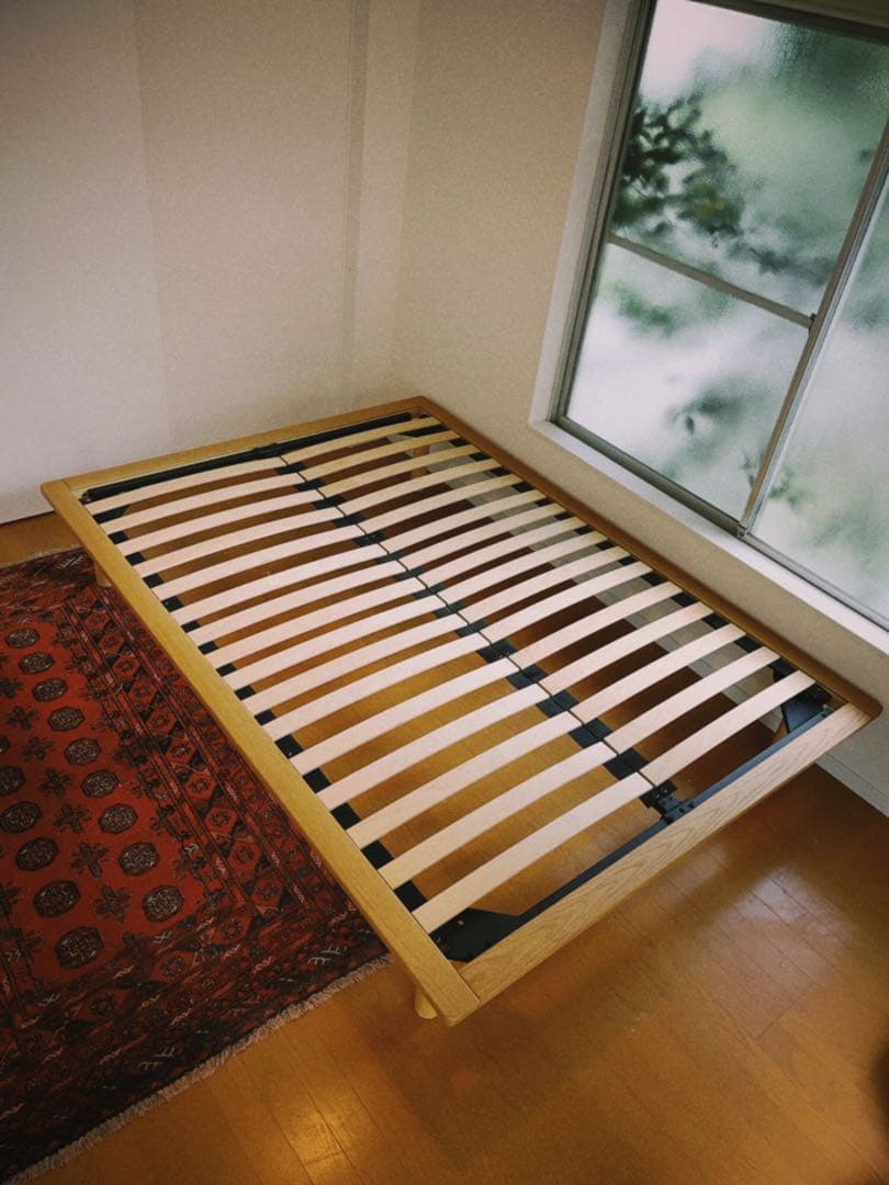 【7/8まで】無印良品 木製ベッドフレーム/ダブル/ご希望あればマットレスも有