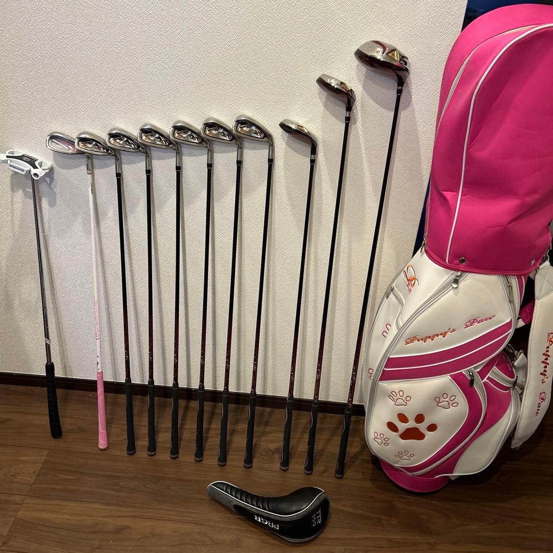 マックテッレディースL 11本　右利き　可愛いキャディバッグ 付き　ゴルフセット