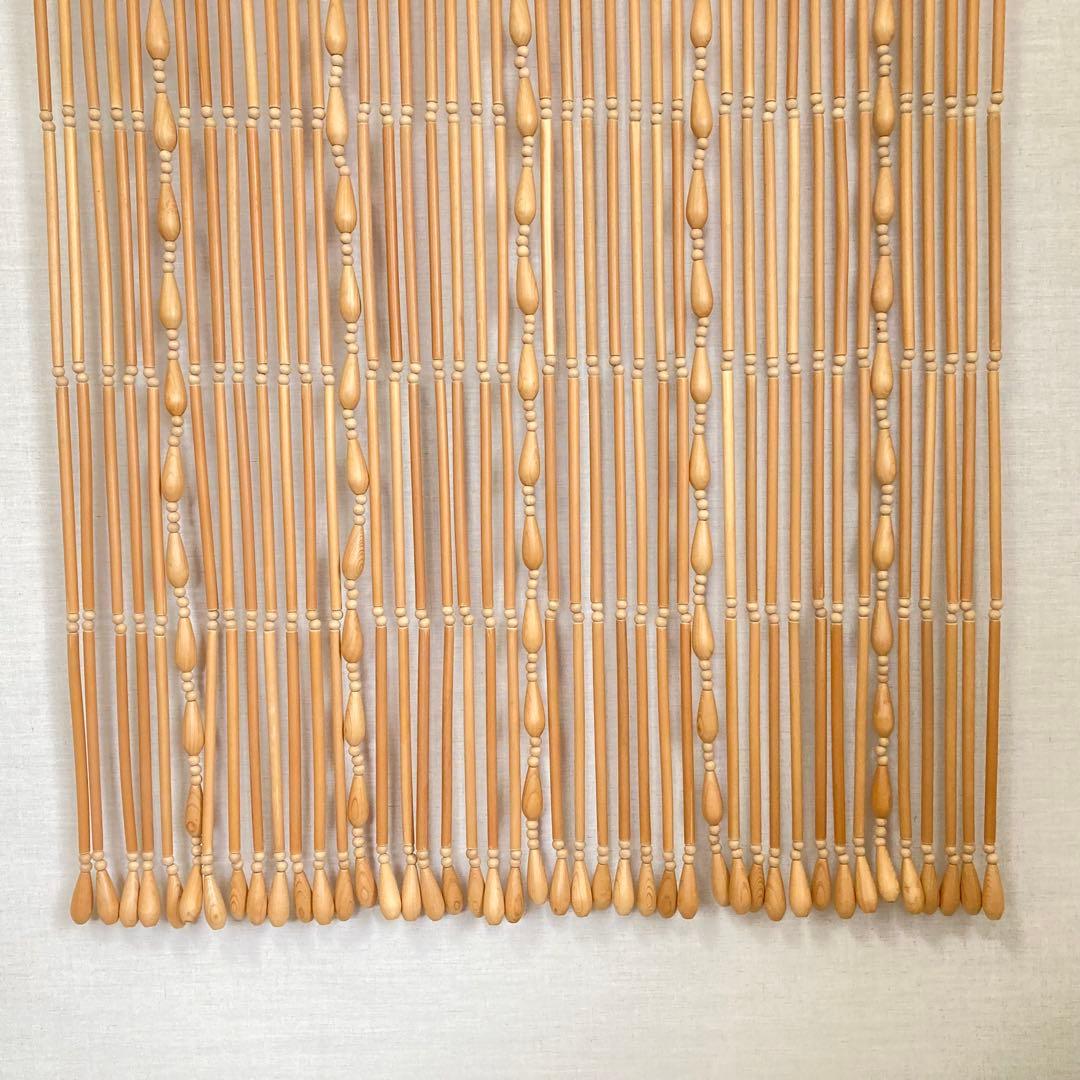 高島屋 珠のれん 玉すだれ 壁掛け ロング 大型 木製 当時物 昭和レトロ 新品