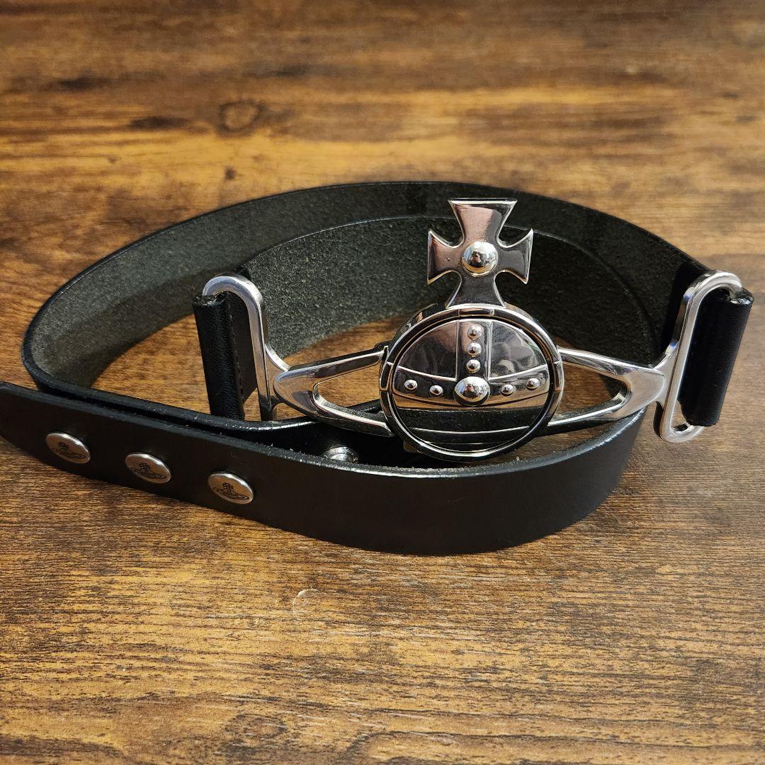 【90sレア】Vivienne ヴィヴィアン オーブ ベルト(黒×シルバー)