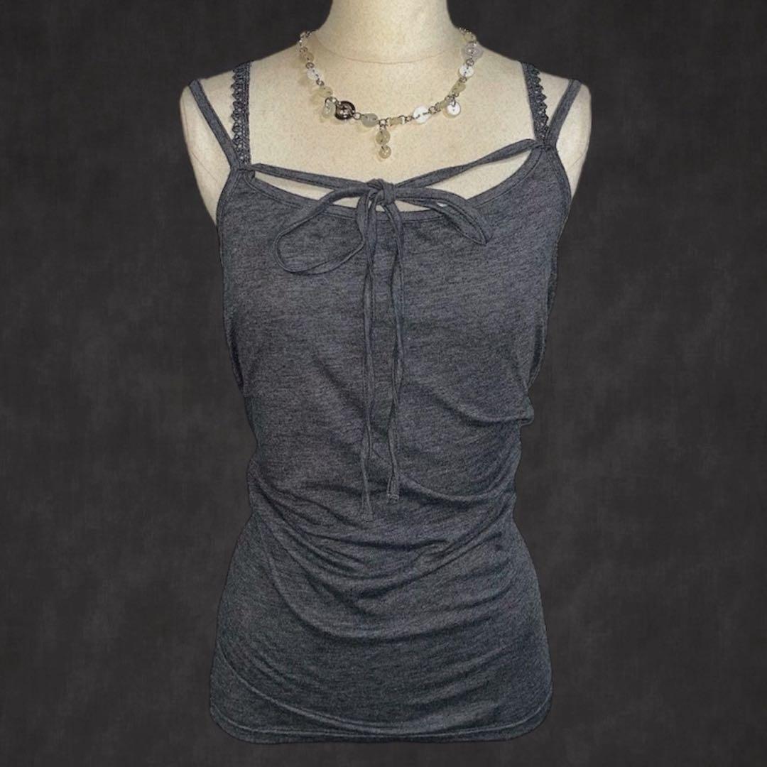 Y2K フェアリーグランジ ウィッシュコア 森ガール レース リボン キャミ