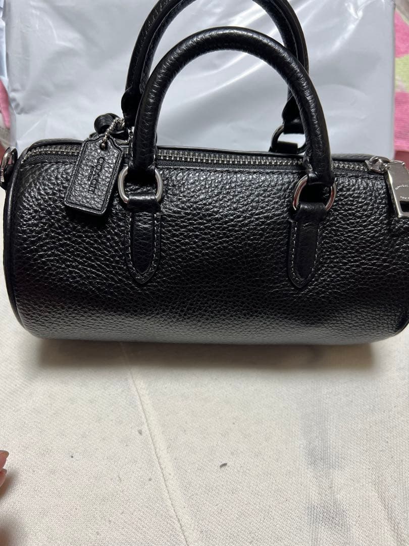 COACH ブラックレザー ハンドバッグ　ショルダーバッグ