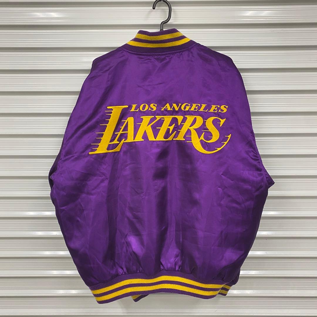 NBA LAKERS レイカーズ バーシティジャケット スタジャン パープル L